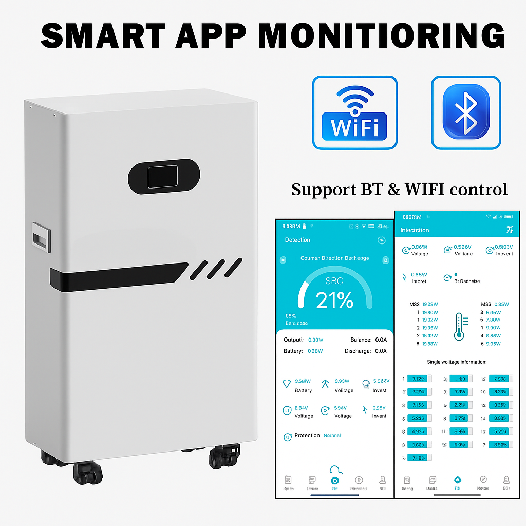 Batterie domestique VoltHaven GridWave 15k (Wi-Fi et Bluetooth)